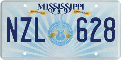 MS license plate NZL628