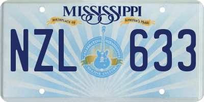 MS license plate NZL633