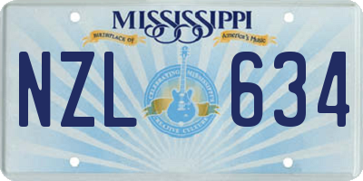 MS license plate NZL634