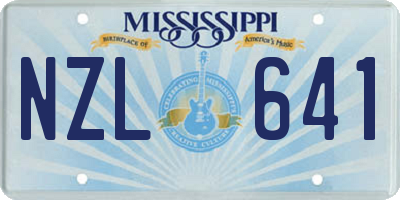 MS license plate NZL641