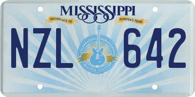 MS license plate NZL642