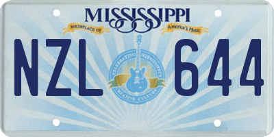 MS license plate NZL644