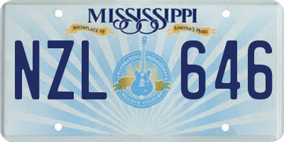MS license plate NZL646