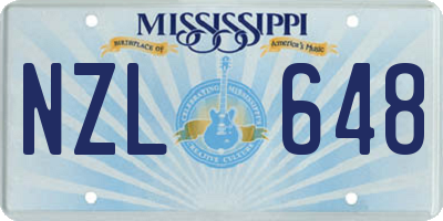 MS license plate NZL648