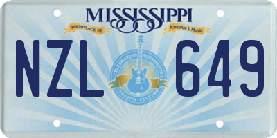 MS license plate NZL649