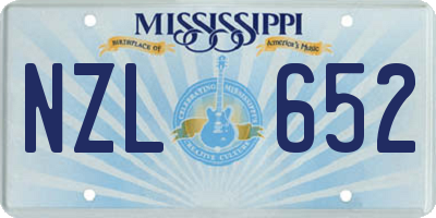 MS license plate NZL652
