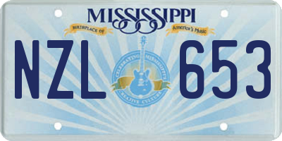 MS license plate NZL653
