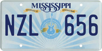 MS license plate NZL656