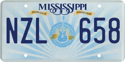 MS license plate NZL658