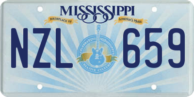 MS license plate NZL659
