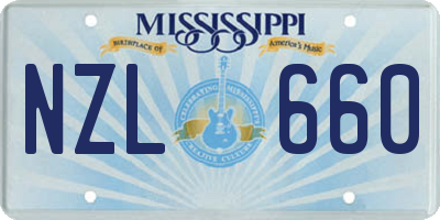 MS license plate NZL660