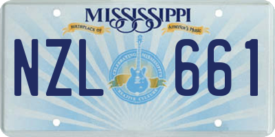MS license plate NZL661