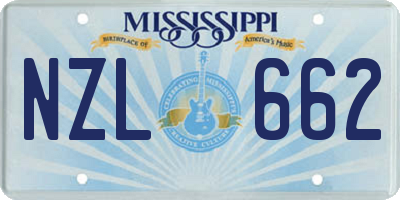 MS license plate NZL662