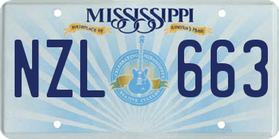 MS license plate NZL663