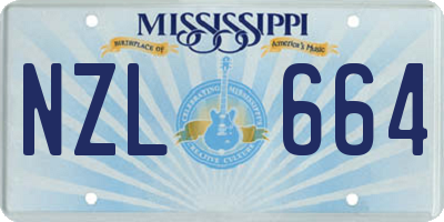 MS license plate NZL664