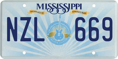 MS license plate NZL669