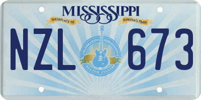 MS license plate NZL673