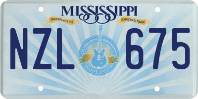 MS license plate NZL675
