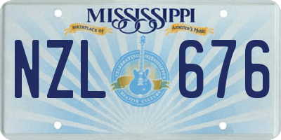 MS license plate NZL676