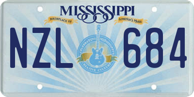 MS license plate NZL684