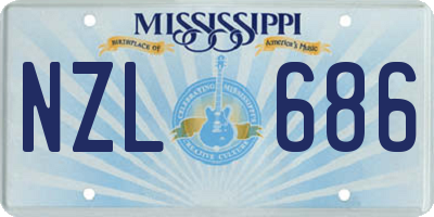 MS license plate NZL686
