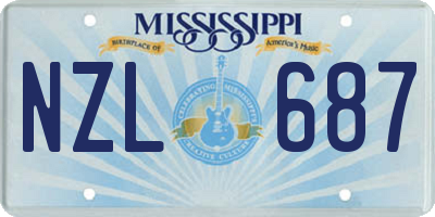 MS license plate NZL687