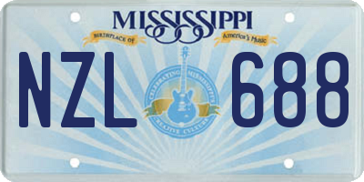 MS license plate NZL688