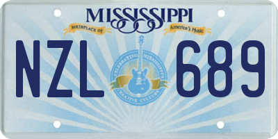MS license plate NZL689