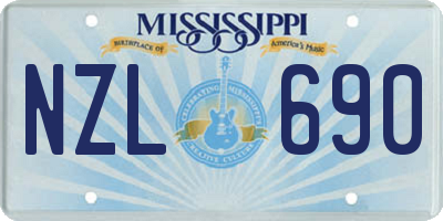 MS license plate NZL690