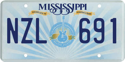 MS license plate NZL691