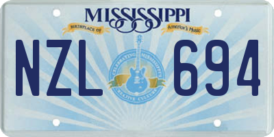 MS license plate NZL694