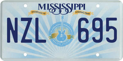 MS license plate NZL695