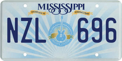 MS license plate NZL696