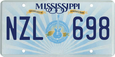 MS license plate NZL698