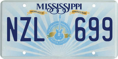 MS license plate NZL699