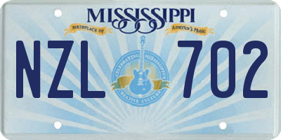 MS license plate NZL702
