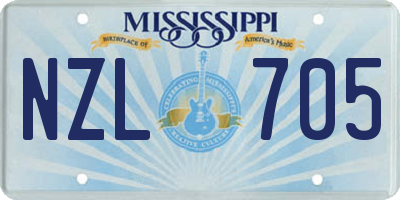 MS license plate NZL705