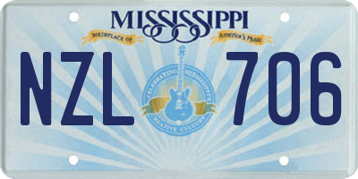 MS license plate NZL706