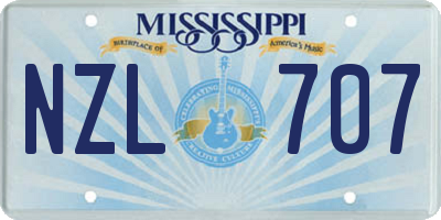 MS license plate NZL707