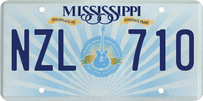 MS license plate NZL710
