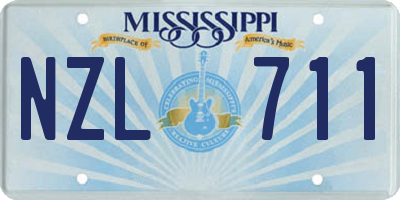 MS license plate NZL711