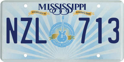 MS license plate NZL713