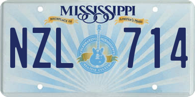 MS license plate NZL714