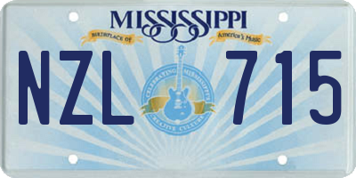 MS license plate NZL715
