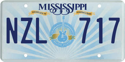MS license plate NZL717