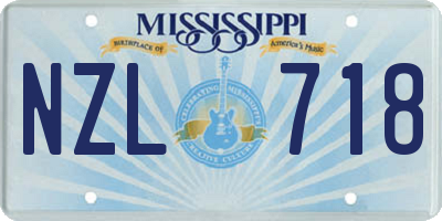 MS license plate NZL718
