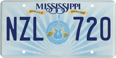 MS license plate NZL720