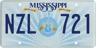 MS license plate NZL721