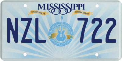 MS license plate NZL722