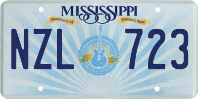 MS license plate NZL723
